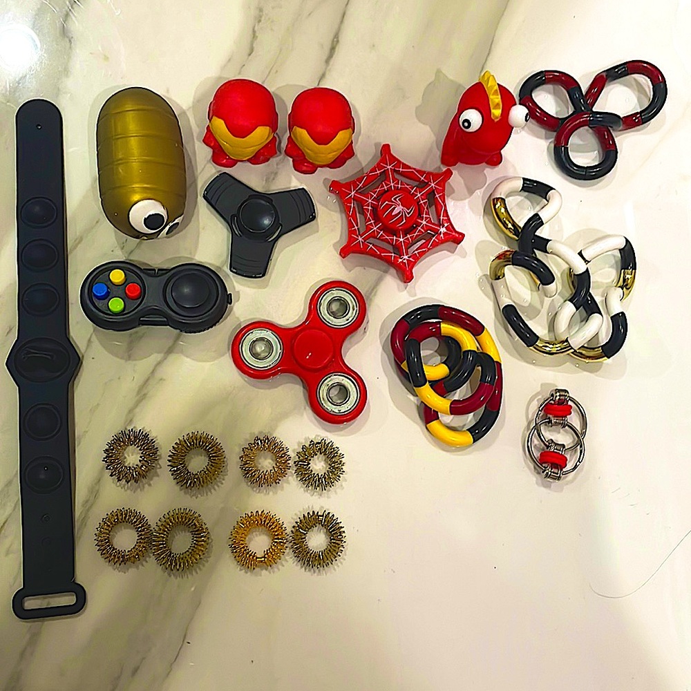 Red gold and black fidget pack